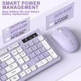 thumbnail image 4 of RECCAZR Wireless Keyboard and Mouse Combo , 2.4G Full Size, 12 Multimedia and Shortcut Keys, 3-Year Battery Life, for Windows, Mac OS Desktop/Laptop/PC(Purple), 4 of 13