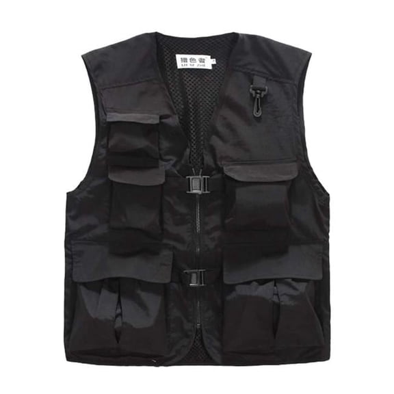 Panda Superstore  Breathable Mesh Outdoor Men Fishing Photographer Vest Waistcoat - Khaki - 4XL