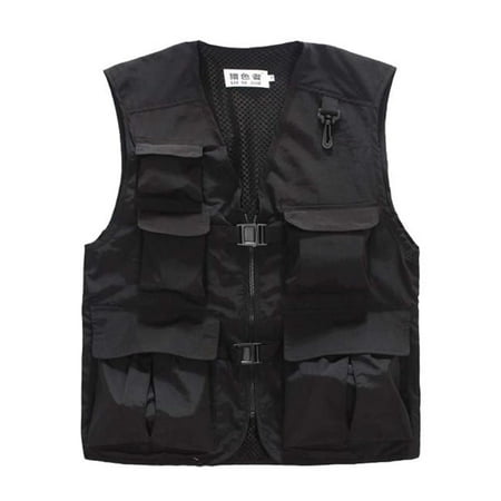 Breathable Mesh Outdoor Men Fishing Photographer Vest Waistcoat - Khaki - 4XL