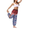 thumbnail image 2 of Txlixc Pantalones de entrenamiento para mujer, estampado digital bohemio, pantalones de yoga sueltos con lado dividido Txlixc Estilo de ocio, 2 of 9