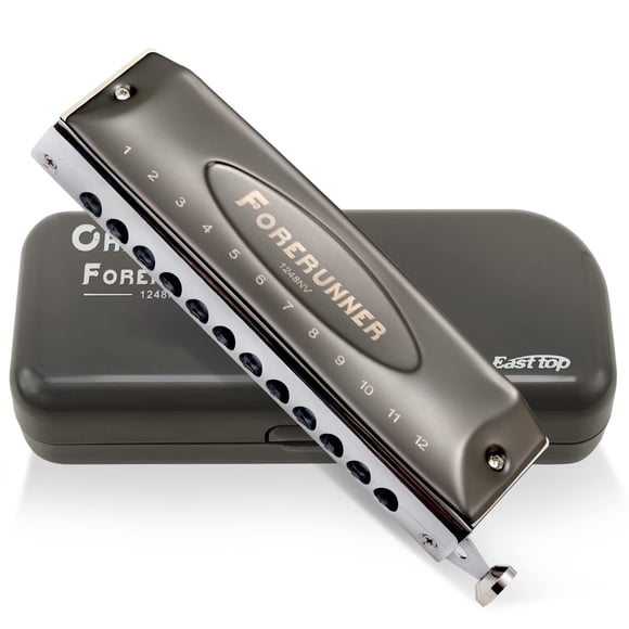 East top Chromatic Harmonica,12-Hole 48 Tones C Key Mouth Organ Forerunner Harmonica for Adult, Professionals, Students and Band