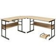 thumbnail image 5 of Costway Escritorio de Esquina Moderno en Forma de L de 170 CM, Mesa de Dibujo Inclinable, Estante Inferior, Soporte para Computadora, Estación de Trabajo de Oficina para Hogar, 5 of 5