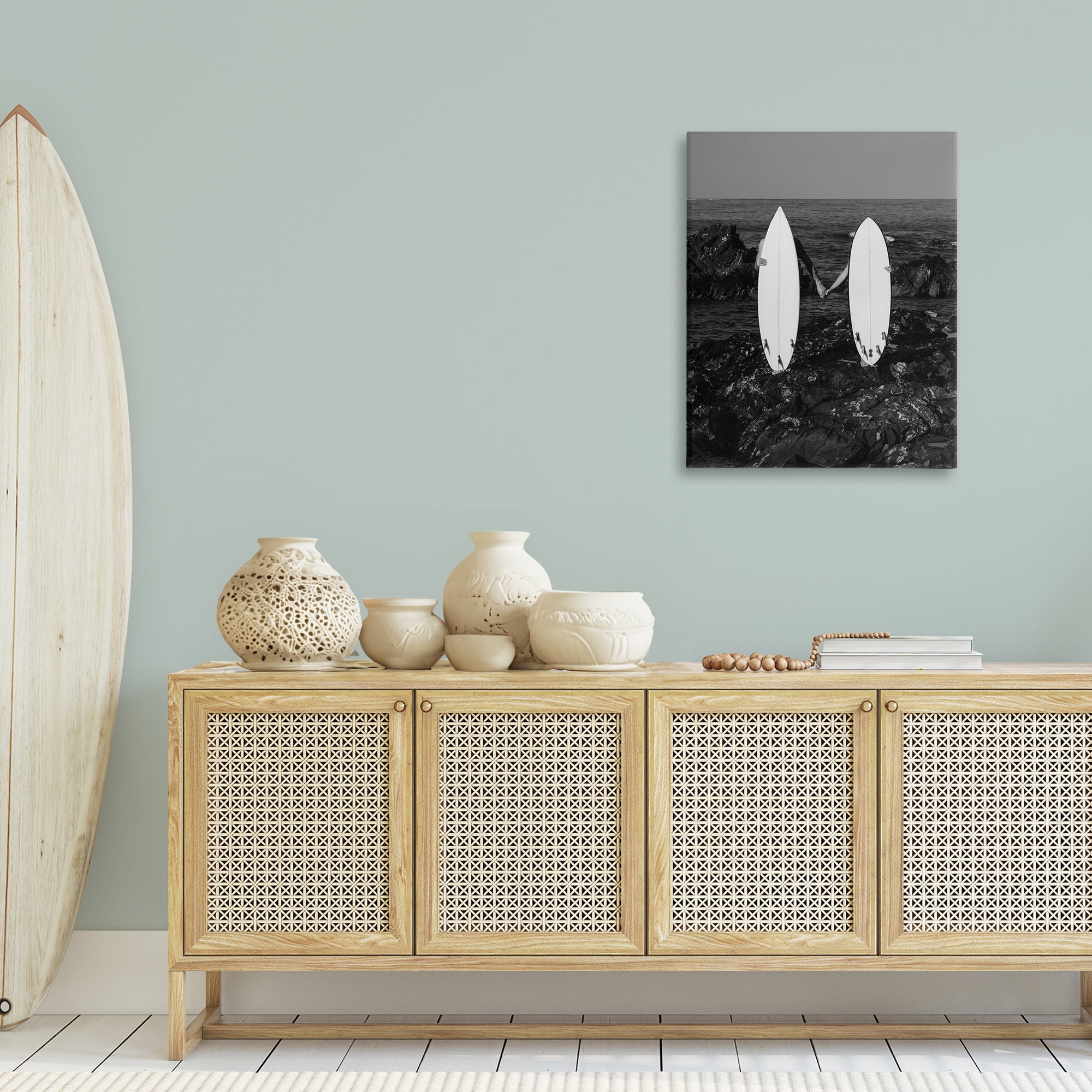 Stupell Industries Romantic Surfer Couple Sports Photography Gallery Wrapped Canvas Art Print Wall Art, 24 x 30