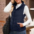 thumbnail image 5 of Puffer Vest Women Sleeveless Zip Up Outerwear Stand Collar Quilted Vest Warm Winter Jackets Coats with Pocket, 5 of 5