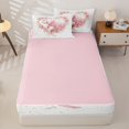 thumbnail image 4 of Homewish Pink Cute Axolotl Zipper Full Size Comforter Sets with Fitted Sheet and 2 Pillowcases,Rustic Flowers Blossom Zipper Bedding Set For Girl Kids,Reversible,4 Pieces, 4 of 7