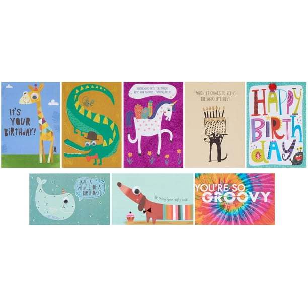 American Greetings Premium Kids' Birthday Greeting Card Collection, 8 ...