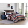 thumbnail image 2 of Sportset Stripe Black Multi 3-Piece Soft Microfiber Comforter Set - Twin, 2 of 6