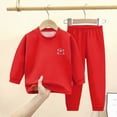 thumbnail image 2 of TOWED22 Toddler Baby Girl Boy Clothes 2pcs Cotton Graphic Print Long Sleeve Tee Elastic Joggers Pants Fall Winter Outfits Casual Clothing(Red,4-5 Y), 2 of 5