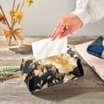 thumbnail image 5 of Yellow Floral on Black Tissue Box Cover Leather Square Rectangle Tissue Box Holder for Bathroom Living Room Desk Office Decor, 5 of 7