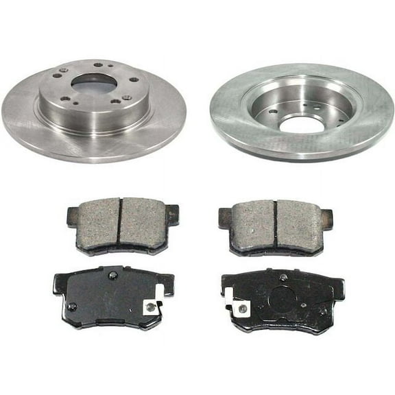 Rear Brake Pad and Rotor Kit - Compatible with 2009 - 2015 Honda Civic Coupe 2010 2011 2012 2013 2014