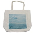 thumbnail image 1 of Clouds Shopping Bag, Sea and Sky Combined Mixed Each Other Vivid Life Inspiration Hope Nobody Relax Image, Eco-Friendly Reusable Bag for Groceries Beach and More, 15.5" X 14.5", Cream, by Ambesonne, 1 of 2