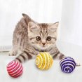 thumbnail image 5 of 3X Bolas de Juguete para Gatos de Sisal Bolas de Sonido Interactivas con Ruidos Multicolores para Mascotas, 5 of 5
