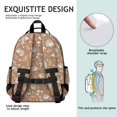 thumbnail image 5 of Hedgehog and Mushroom Brown Pattern Cute School Backpack Bag for School with Padded Back and Adjustable Shoulder Straps 15.25"x11.5"x5.25", 5 of 5