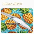 thumbnail image 3 of Faux Leather Throw Pillow Covers, Pineapple Hawaiian Style Decorative Pillow Covers for Couch Sofa Bed Living Room Home Garden, Pillow Cases with Invisible Zipper, 3 of 6