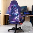 thumbnail image 6 of Whosucclay Wolf Galaxy Butterfly Print Gaming Chair Cover, Office Chair Cover with Zipper, Stretch Anti-dust Universal, Removable High Back Computer Seat Protector for Pets, 6 of 8