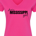 thumbnail image 4 of Inktastic Just a Mississippi Girl Born and Raised Women's V-Neck T-Shirt, 4 of 5