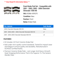thumbnail image 2 of Front Brake Pad Set - Compatible with 2001 - 2003, 2005 - 2006 Chevy Silverado 1500 HD 2002, 2 of 2