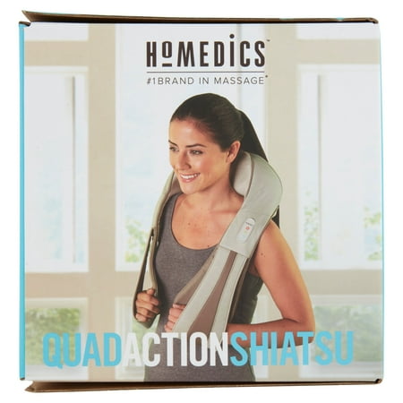 HoMedics Quad-Action Shiatsu Massager fpr Neck & Shoulders with Heat & Kneading, Model NMS-620HB