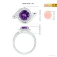 thumbnail image 4 of ANGARA Natural 1.7 ct Amethyst Bypass Engagement Ring with Diamond Halo in 14K White Gold for Women (Size-8mm) | February Birthstone, Anniversary, Jewelry Gift for Women | Natural Amethyst Ring, 4 of 8
