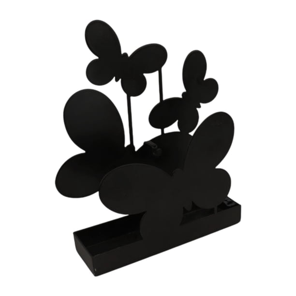 Porta incienso con forma de bobina de mosca, soporte decorativo con bandeja ancha para incienso Negro