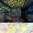 thumbnail image 6 of 100pcs Stars Glow in the Dark Luminous Fluorescent 3D Wall Stickers Decal Baby Kids Bedroom Ceiling Home Decor (Green), 6 of 6