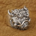 thumbnail image 4 of 925 Sterling Silver Kylin Lion Ring Biker Punk Jewelry TA374 Small Model US Size 7.5, 4 of 17