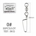 thumbnail image 2 of 50Pcs/Box Stainless Steel Ball Bearing Fishing Swivels Snap 0-6# Rolling Sea Fishing Swivels Snaps Connector Fishing Accessories, 2 of 22