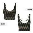 thumbnail image 5 of Haiem Mardi Gras Fleur de Lis Pattern Womens Sports Bra - U Neck Padded Low Impact Yoga Bra Workout Crop Top Gym Moisture-Wicking Workout Vest -Large, 5 of 9