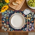 thumbnail image 4 of Vintage Flower Placemats Set of 12, Boho Abstract Colorful Ethnic Floral Placemats for Dining Table, Place Mats for Kitchen Tabletop, Waterproof Wipeable Dining Table Mats Set, 4 of 9