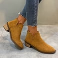 thumbnail image 2 of NECHOLOGY Botas Mujer Adulto Femenino Zapatos Botines de mujer Botas de mujer con cremallera trasera y tacón grueso puntiagudo de tamaño de otoño e invierno (Khaki, 7.5), 2 of 7