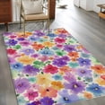 thumbnail image 2 of 3'x5' Rug for Living Room Bedroom, Colorful Flowers Washable Area Rugs Non-Slip Carpet Mats, Spring Farmhouse Watercolor Floral Beige Indoor Low Pile Area Rug Runner for Kitchen, Mudroom, 2 of 8