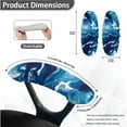 thumbnail image 6 of HELLHERO Marble Print Office Chair Cover Set, Universal Stretchy Computer Chair Armrest Slipcover, High Back Office Chairs Cover, Machine Washable, Blue, 6 of 6