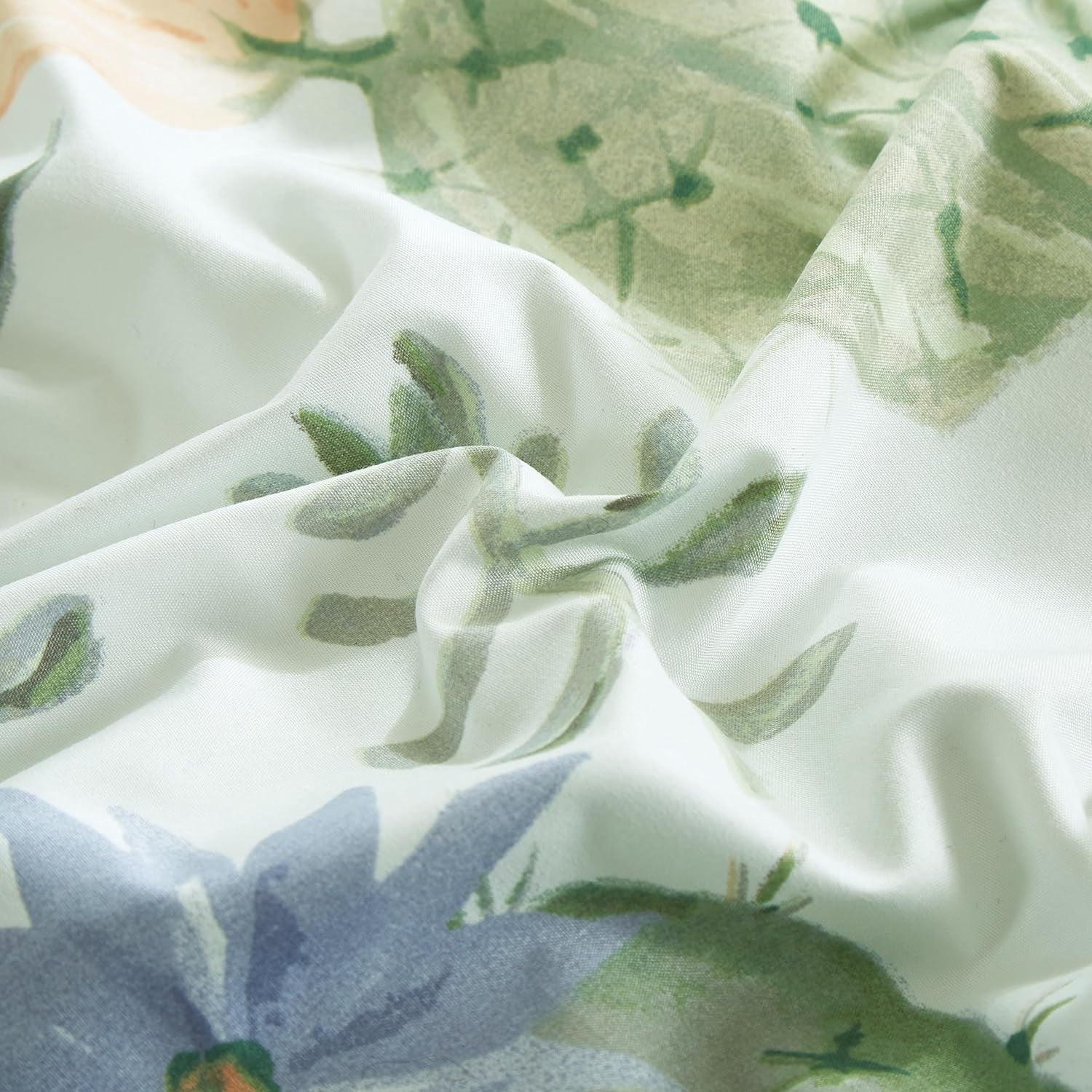 Chezmoi Collection Cereus 3-Piece Southwestern Serene Desert Comforter Set, Green Blue Cactus Succulent Plant Printed Washed Microfiber Bedding, Queen