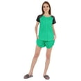 thumbnail image 2 of Inkmeso Solid 2 Pc Nightwear Set For Women Raglan Sleeves Button-Down Top & Shorts Sleepwear-71, 2 of 7