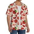 thumbnail image 4 of Xecao offers the Tomatoes for Men's Casual Short-sleeved Shirt, a button-up collared shirt with a pocket, perfect for beach vacations and yacht travel in the 4X-Large size., 4 of 7