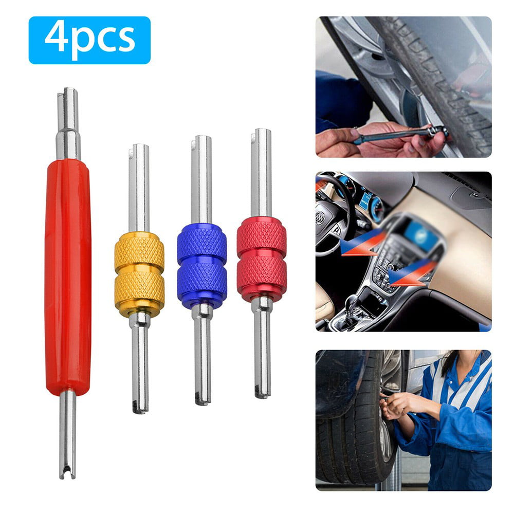 Dual Schrader  Service Valve Core Remover AC System Car Truck Installer Tool 