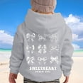 thumbnail image 4 of SonxaHe Big Girls Hooded Sweatshirts Bow Prints Long Sleeve Oversized Casual Winter Pullover Hoodie Gray,Sized 10-11, 4 of 4