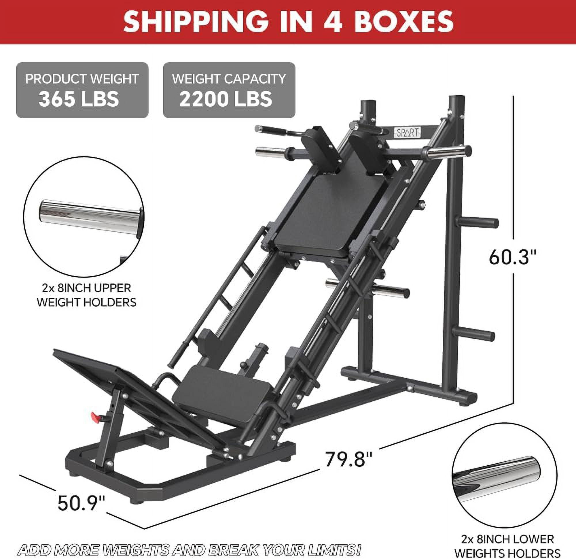 SPART Leg Press Machine, 2500LBS Capacity with Hack Squat Combo, Adjustable, Black, for Lower Body, Home Gym