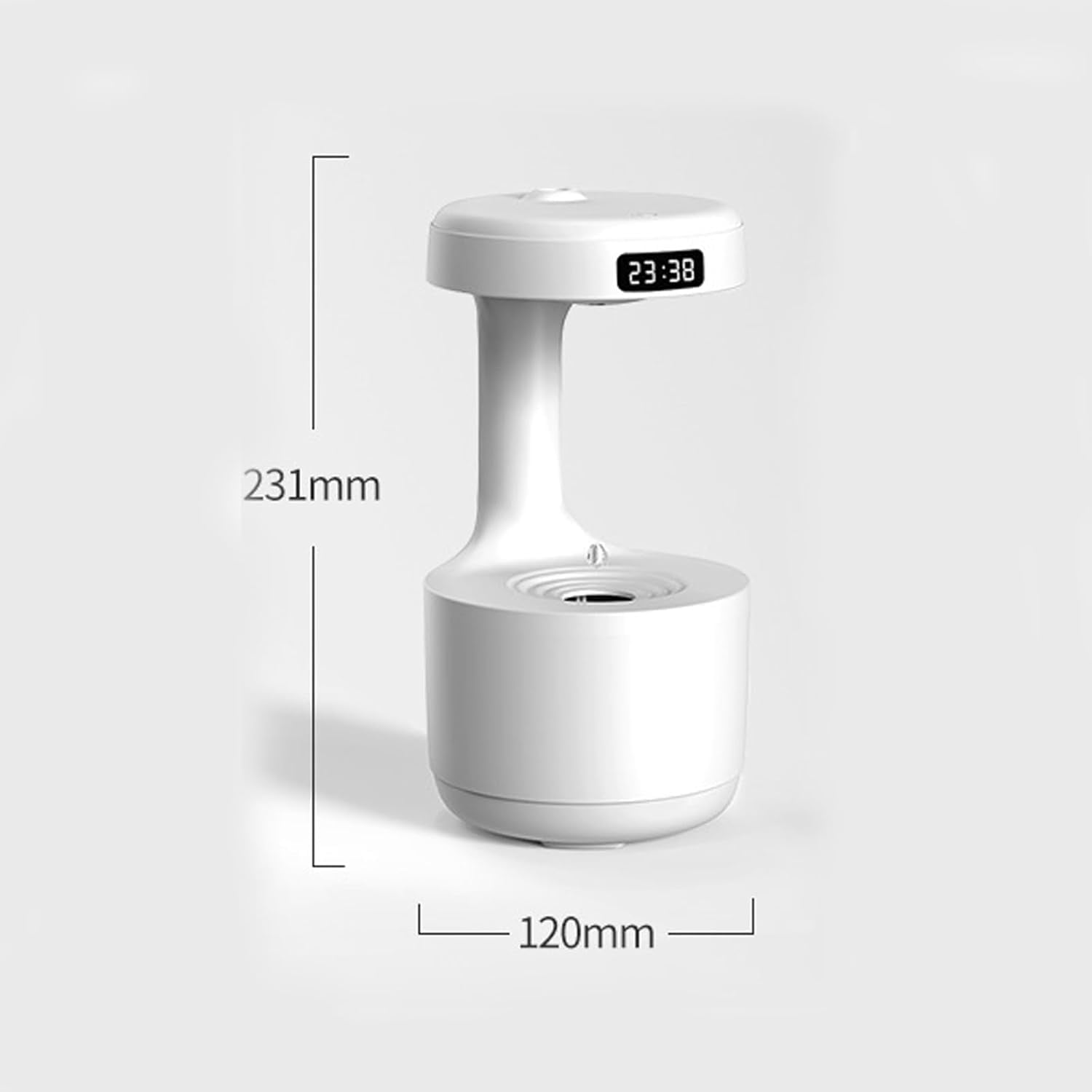 ABPETE Mushroom Anti Gravity Humidifier, Antigravity Reverse Flow Desktop Rain Water Drop Cloud Humidifier, 800ml Reverse-Flow Cool Mist Maker, Silent Design For Office Home Decor (White)