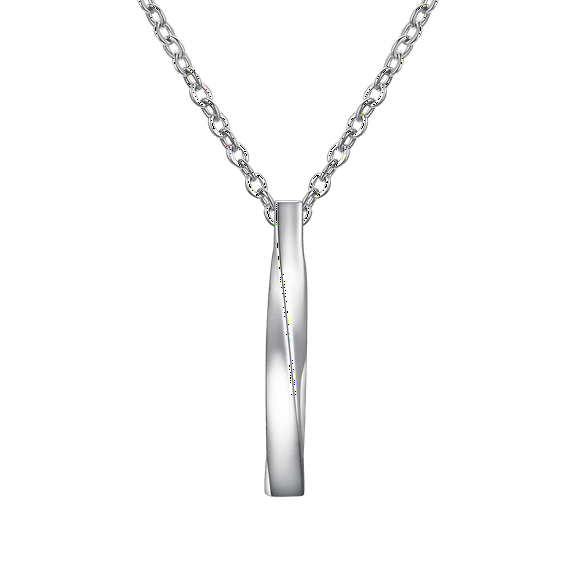 Yoursfs Stainless Steel Bar Chain Pendant Necklace for Men Simple Plain Spiral Bar Silver Necklace Christmas Birthady Gifts