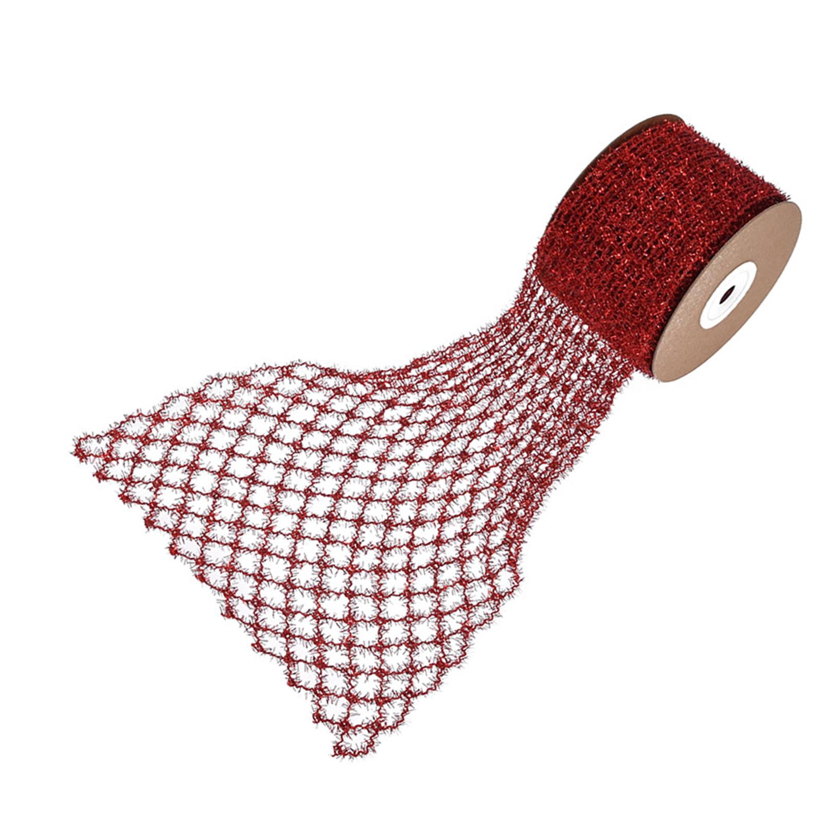 Yunhgft 1 Roll Glitter Wired Ribbon Home Decoration Stretchable Sparkling Trim Christmas