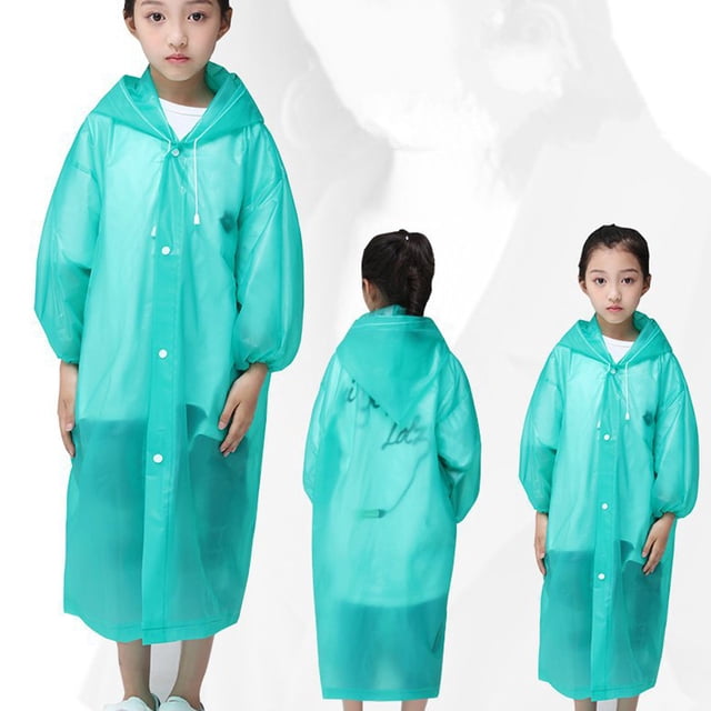 Riforla Imperméable de Voyage pour Enfants Outdoor Mode Adulte Épais Transparent EVC Vert