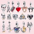 thumbnail image 2 of Campanilla de Plata de Ley 925 auténtica, colgante de noche celestial, cuenta de corazón, ratón, compatible con pandora, pulsera original, regalo de joyería para mujer Dengxun unisex, 2 of 2
