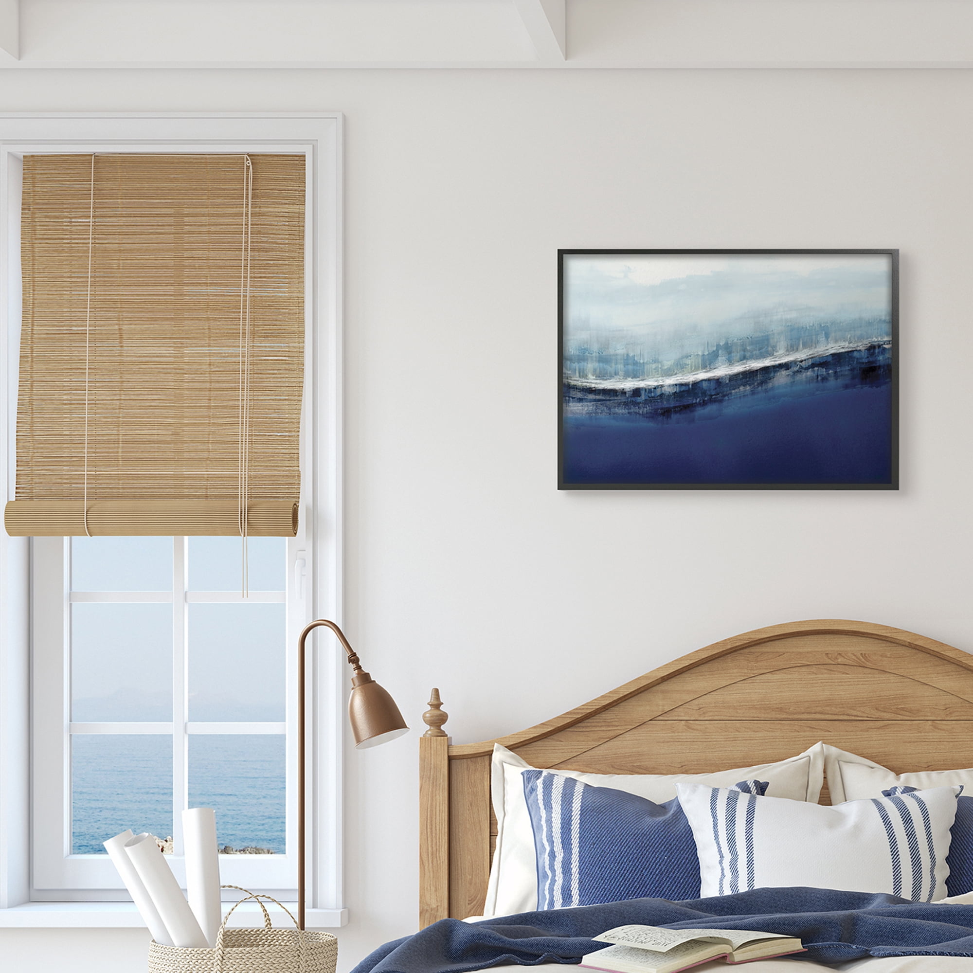 Stupell Industries Abstract Ocean Waves Blue Stormy Sky ,16 x 20,Designed by Jake Messina