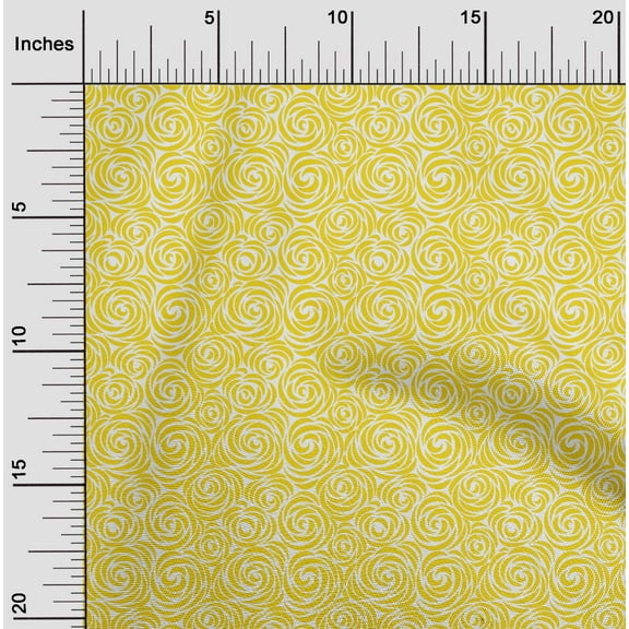 oneOone Cotton Cambric Yellow Fabric Floral Sewing Fabric By The Yard Printed Diy Clothing Sewing Supplies 56 Inch Wide