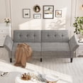 thumbnail image 3 of Luku 89" Convertible Futon Sofa Bed, Deep Seat Sleeper Couch with Adjustable Backrest & Armrests, 3 of 8