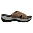 thumbnail image 2 of Women's Comfort Curved Slide Sandals Taupe, 2 of 5