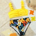 thumbnail image 5 of Girls Swimsuits 2 Piece Bathing Suits Beachwear Cute Ruffle Swimsuit with Sun Two Piece Swim for Beach Swimwear 3-5 Years, 5 of 9