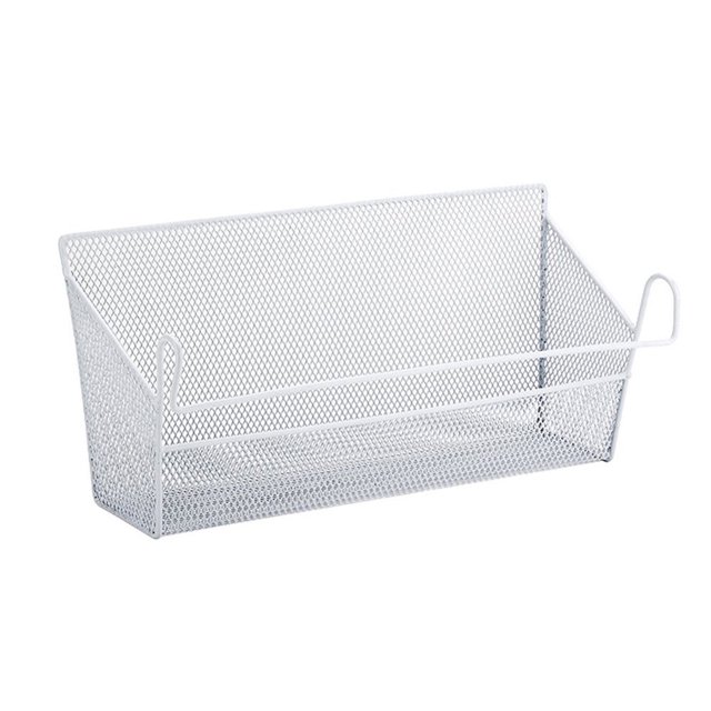 Metal Mesh Dorm Bedside Hanging Basket Wire Bookcase Shelf Rack Bunk Organizer