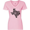 thumbnail image 3 of Inktastic Texas Silhouette Mandala Women's V-Neck T-Shirt, 3 of 5